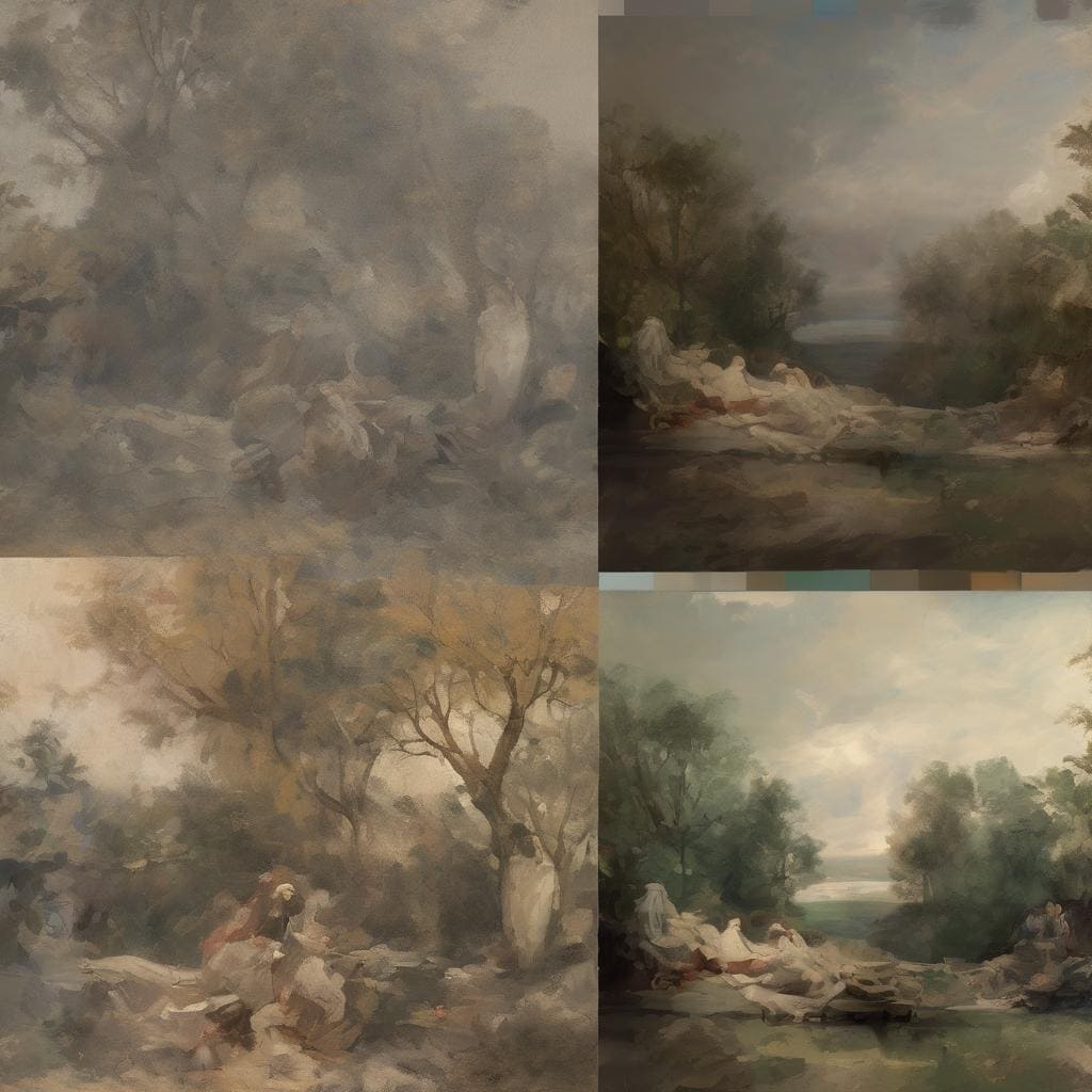 Ο πίνακας με το φυσικό τοπίο και τους καλλιτέχνες που εμπνέουν.